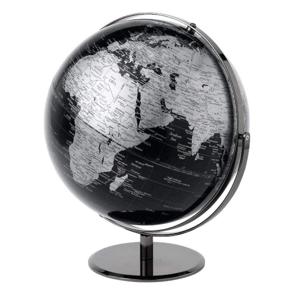 Mapamundi Globo Terraqueo de Mesa Negro 43 cms